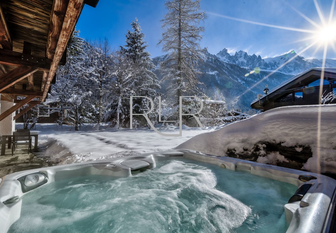 Chalet Capricorne has beautiful mountain views from the hot tub 