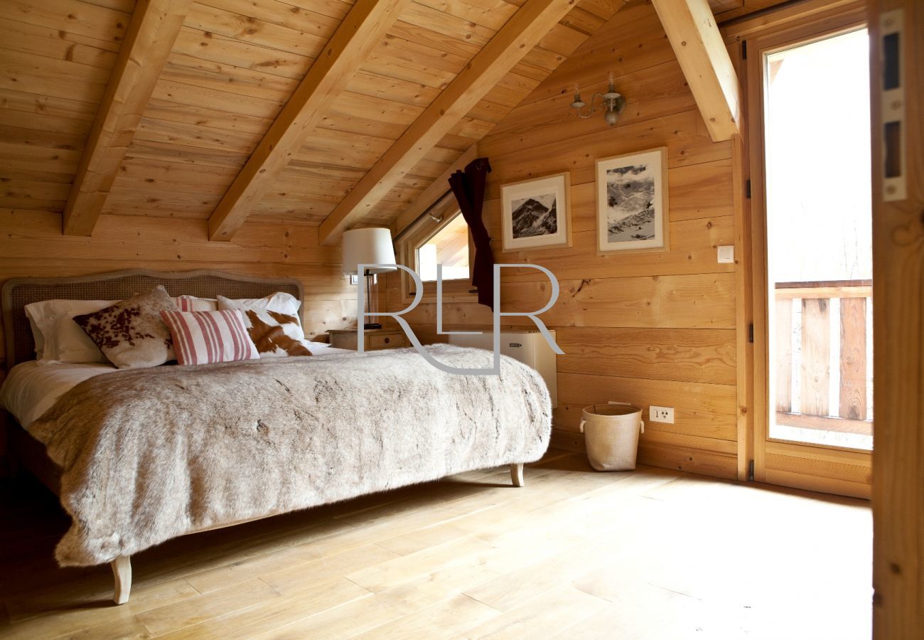Bedroom 1 of Chalet Amelie, double room with ensuite shower room and private balcony