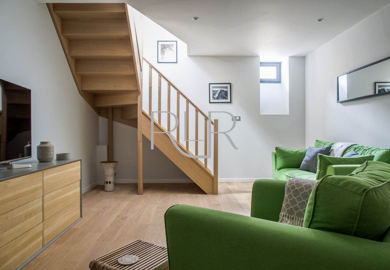 Chamois 1 has a TV room with sofa bed on the lower floor.