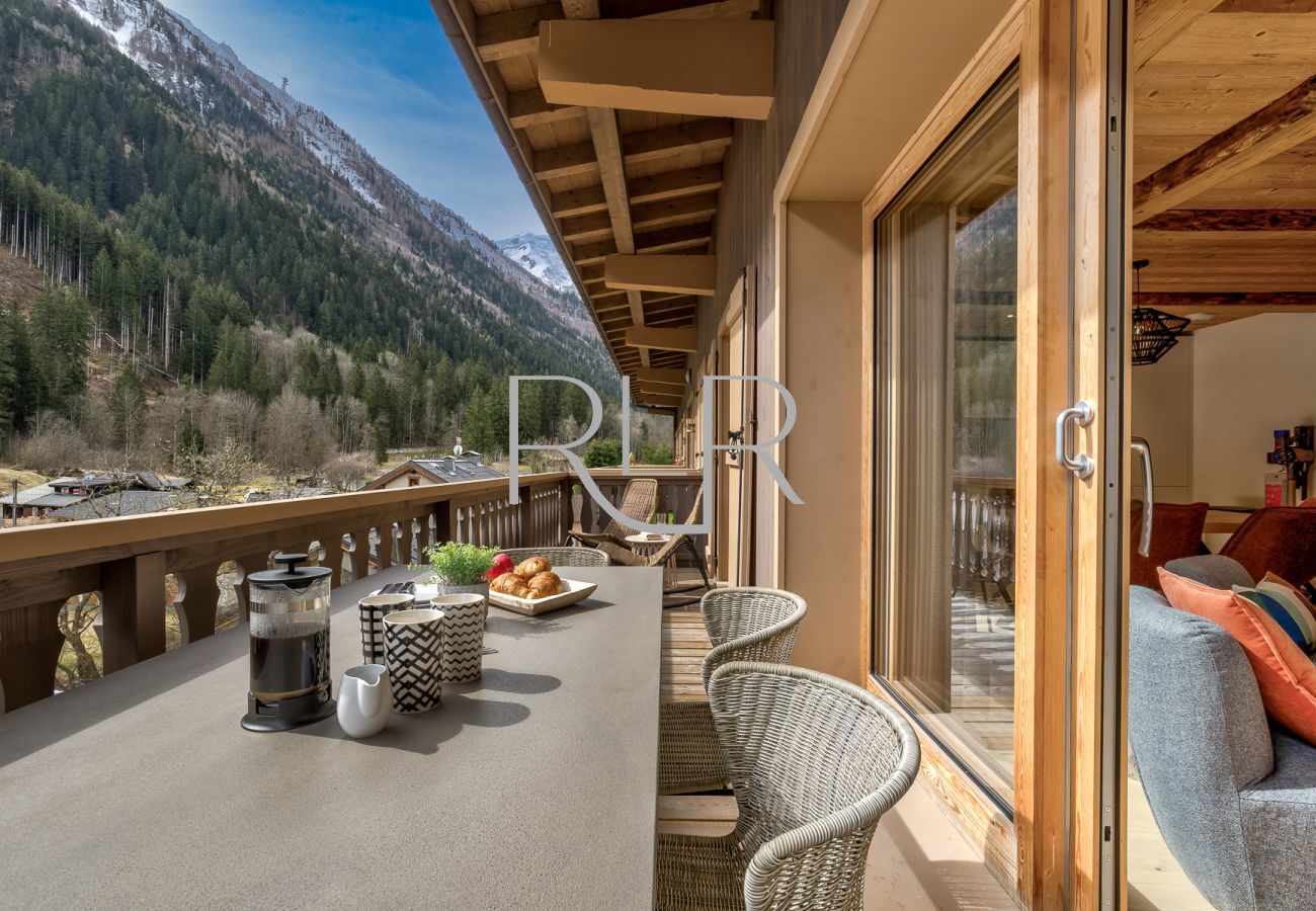 The balcony of Blaitiere 14  spans the full length of the living area